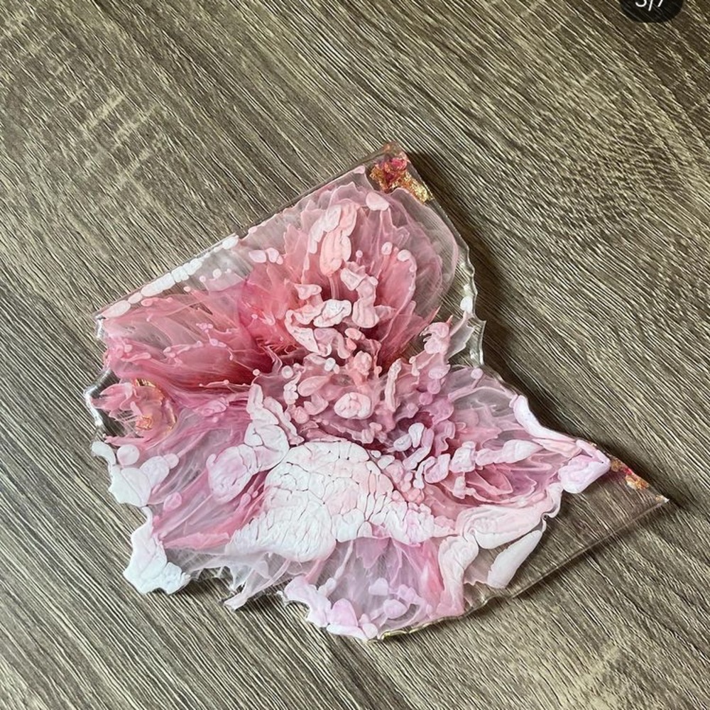 Pink resin coasters